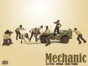 American Diorama 1:18 Scale Figure bundle- Mechanic 4x4 Crew - Set of 8 figures