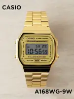 卡西歐手表 CASIO A168WG-9W復古潮流方塊七年電力鋼帶防水小金表【北歐居家生活】