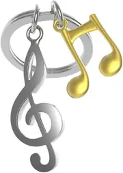 Metalmorphose Miniature 3D Metal Keychain - Music Notes, Whitehill MTM992-01
