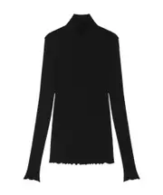 Open back sweater in ribbed silk S black