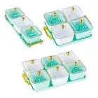 Divided Serving Tray Snack Tray with Cover and Handle Room Decoration Candy Dish