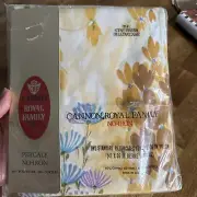 NOS NIP Cannon Royal Family Percale 2 Standard Pillow Cases Brown Turquoise MCM