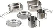 MUSISALY Stainless Steel Outdoor Camping Cookware Set Portable Picnic Cooking Pot Frying Pan and Cups Ideal Camping Cookware for Hiking and Backpacking