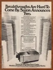 1981 Saxson SX 20S Copier Vintage Print Ad/Poster Machine 80s Retro Wall Art