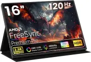 Portable Gaming Monitor 16 Inch QHD 2.5K 2560X1600 16:10 120 Hz Free-Sync 100% S
