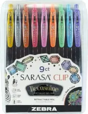 Zebra Pen Sarasa Clip Decoshine Retractable Gel Pen, Fine Point, 0.5mm