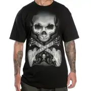 Sullen Art Collective Rock Badge Mens T-Shirt Guitar Skull UFC Tattoo Clothing