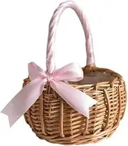 qwmvhfg, Small Picnic Basket Flower Basket Woven Hand-Held Wicker Decorative Picnic Storage Basket for Home