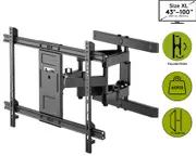 Goobay TV Wall Mount Bracket PRO Swivels Tilts Extends Double Arm Full Motion Large 43-100 Inches
