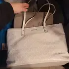 Michael Kors Purse Carter Large White/Alumin Zippered Tote Bag NEW With Tags