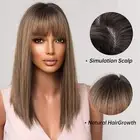 Brown Mixed Blond Wig for Woman Usage Daily Hair With An Fringe*