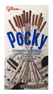 Pocky Cream Covered Biscuit Sticks 2.47 oz per Pack (Cookies and Cream, 3 Pack)