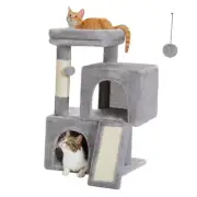 Cat Tree, 30 Inches Cat Tower with Dual Condos for Indoor Cats, Plush Cat