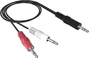 3.5mm Stereo Male to Dual 3.5mm Mono Male Audio Cable, 3ft 3.5mm 1/8" TRS Male to 2 x 3.5mm 1/8" TS Male Y Breakout Cable Splitter Adapter Connector RFAdapter for Headphone, Speaker