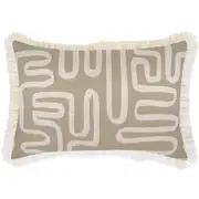 Cushion Cover-Coastal Fringe-Maze Taupe-35cm x 50cm