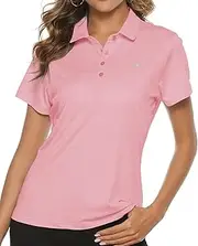 [TBMPOY] Women's Golf Polo T Shirts Lightweight Moisture Wicking Short Sleeve Shirt Quick Dry 4-Button