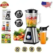 Versatile 1200W Smoothie Blender with 52 Oz Jar & 22 Oz Travel Cup for On-the-Go