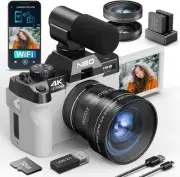 NBD 4K Digital Camera - 48MP/60FPS Video Camera for Vlogging, WiFi & App Control