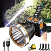 Super Bright LED Headlamp USB Rechargeable Headlight Flashlight Torch