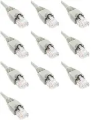 7 Feet Cat6 Ethernet Network Patch Cables Gray RJ45 m/m (10 Pack)