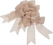 Flax Bows for DIY Craft Decor 4pcs Handmade Twists in Fabric for Bag Party Box Long-Lasting Elegance