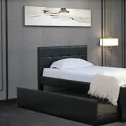 Istyle Milan King Single Trundle Storage Bed Frame Black