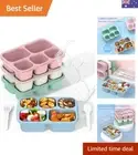 Bento Box Adult Lunch - 4 Pack, 5 Compartment Meal Prep Container for Kids, R...