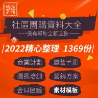 在飛比找蝦皮購物優惠-【學習素材】社區團購管理團長培訓營銷方案閤衕閤夥人協議思維導