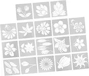 18pcs Reusable Flower Painting Stencils for Craft Projects Elegant Hollow Art Templates for DIY Wall Decor for Students Drawing Activities