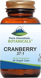 High Potency Cranberry Pills 37:1 Cranberry Concentrate Extract - 90 Veggie Kosher Capsules Now with 400mg