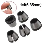 2/5pcs Trimmer Collet Chucks Router Bit Engraving Trimming Machine 1/4"(6.35mm)