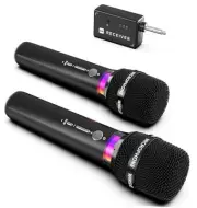 Wireless Microphone, Rechargeable Wireless Dual Microphones with One-to-One