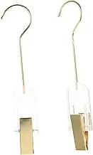 OFFSCH 2pcs Acrylic Metal Heavy Duty Coat and Sock Clips Space-Saving Hangers for Closet Boot Hangers Multi-Function Clothes Clips