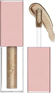 FEESHOW 2 Pack Long Lasting Liquid Glitter Eyeshadow Brush Set Waterproof Sweatproof Makeup Brushes for Women Girls Beauty Blending Cosmetic Tools Champagne One Size