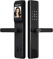 Smart Lock, Camera Cat Eye Waterproof Tuya Fingerprint Security Intelligent Smart APP Password Electronic Door Lock,for Bedroom Hotel Office Apartment(M1 My-B 6068) FANDIAO