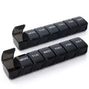 2 Packs Small Weekly Pill Organizer,pocket Daily Pill Case Pill Box Fo
