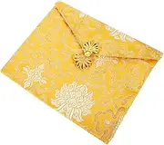 LAPYAPPE Delicate Embroidered Scripture Bag Elegant Sundries Container Compact Buddhist Scripture Pouch for Music Books Lightweight Storage Pouch for Home Office Use