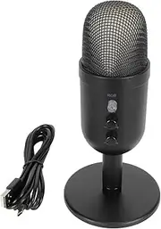USB Microphone USB Condenser Microphone Computer PC Mic with RGB Light and Noise Canceling for Live Streaming Gaming Podcasts Interviews and Video Recording