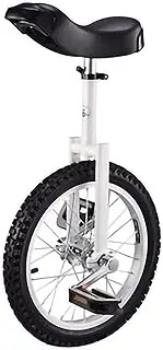 Unicycle Wheel Free Stand - Height-Adjustable Saddle，White Unicycle for Juggling/Entertaining Outdoor Sports，16/18/20 Inch (Color : White, Size : 20Inch) Durable TDF