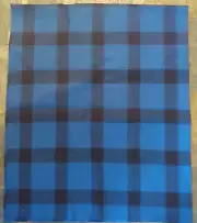 Pendleton Blue Black Buffalo Check Wool Fabric Remnant Heavy 2 Yards 60" x 72"