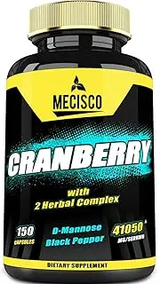 Cranberry Supplement for Womnen 41050mg for 5-Month Supply - Blended with D-Mannose and Black Pepper - Support UTI, Digestive & Immune - 150 Vegan Capsules