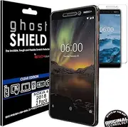TECHGEAR [2 Pack] Screen Protectors to fit Nokia 6.1 [ghostSHIELD Edition] Genuine Reinforced Flexible TPU Screen Protector Guard Covers with Full Screen Coverage inc Curved Screen