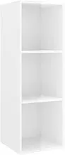 Wall-Mounted TV Cabinet for Small Spaces - High Gloss White Engineered Wood 37x37x107 cm - Modern & Space-Saving TV Unit with Sturdy Design