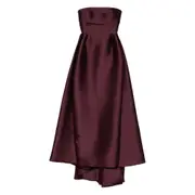 [Solace London] Solace London Tiffany Strapless Asymmetric Maxi Dress 12 UK RED