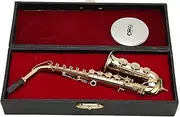 Mini Saxophone Model Miniature Sax, Model Musical Collection Decorative, Mini Musical Instrument Saxophone, Dollhouse Trumpet Saxophone Miniature Dollhouse