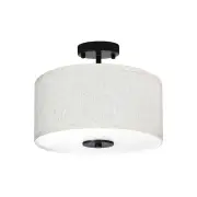 Emitto Led Ceiling Light 33cm Modern Bedroom Pendant Lights Linen Shade Flush