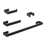 Catzon 4 Pcs Modern Bathroom Hardware Set Includes Bath Towel Bar Robe Hook Toilet Paper Holder-Black
