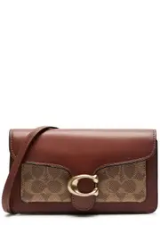 Coach Tabby Panelled Leather Wallet-on-chain - Tan ONE SIZE