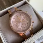 MICHAEL KORS MK女款手錶 陶瓷錶 玫瑰金 三眼