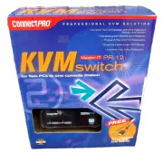 ConnectPro PR-12 Master IT 2-Port KVM Switch New NOS Sealed Box 2 PCs 1 Console